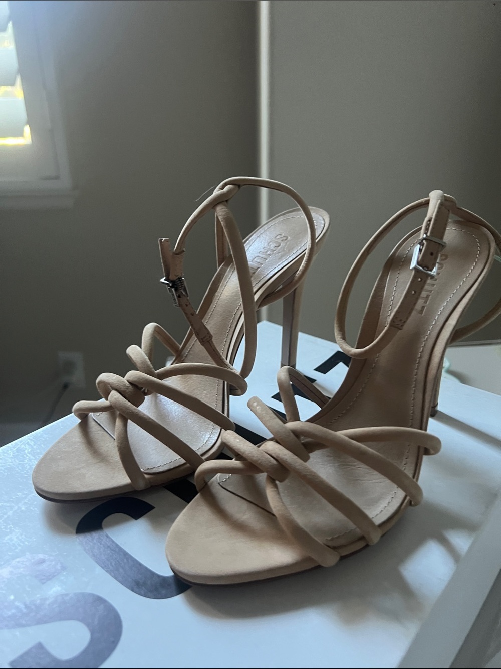 NWT: SCHUTZ Rachel Ankle‑Buckle High Heel Sandal in Nude -Size 7 - Picture 11 of 12